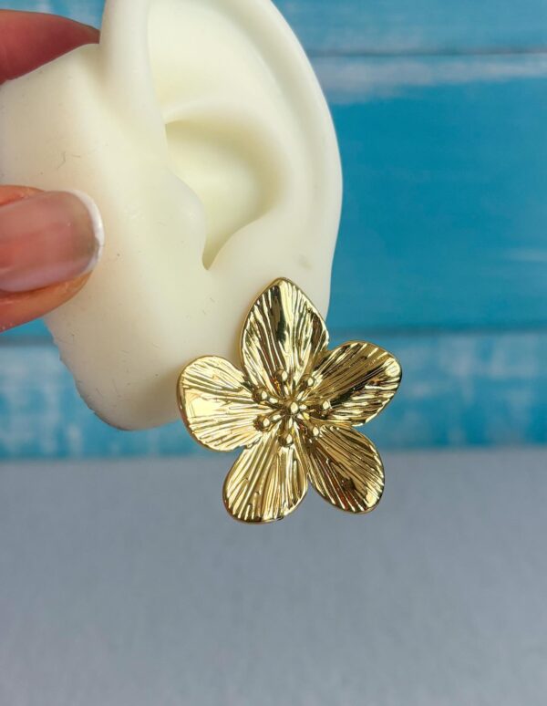 Topos Aretes Flor Orquídea de Sol - Image 3