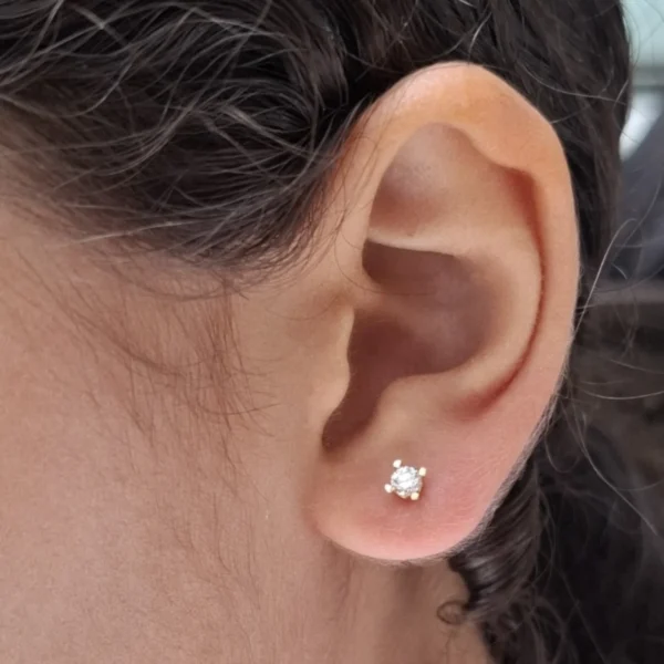 Topos Aretes Chispa Diamante 3mm - Image 2